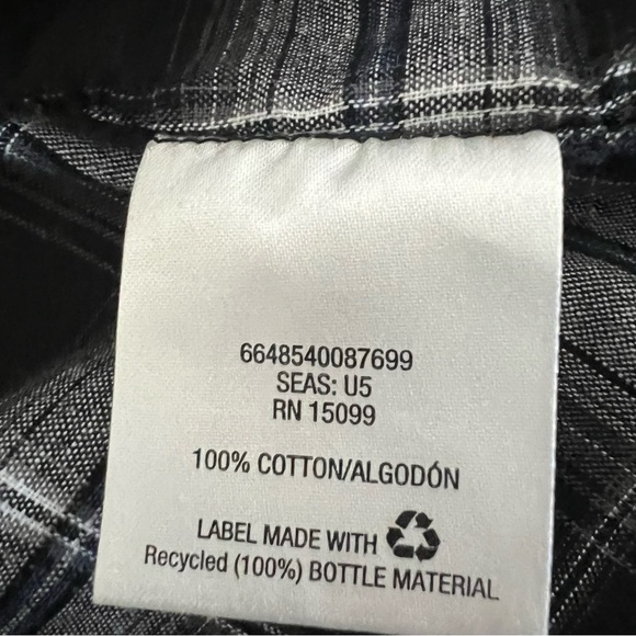 Roebuck & Co plaid Western shirt men’s black grey white blue snap button… - Picture 5 of 11